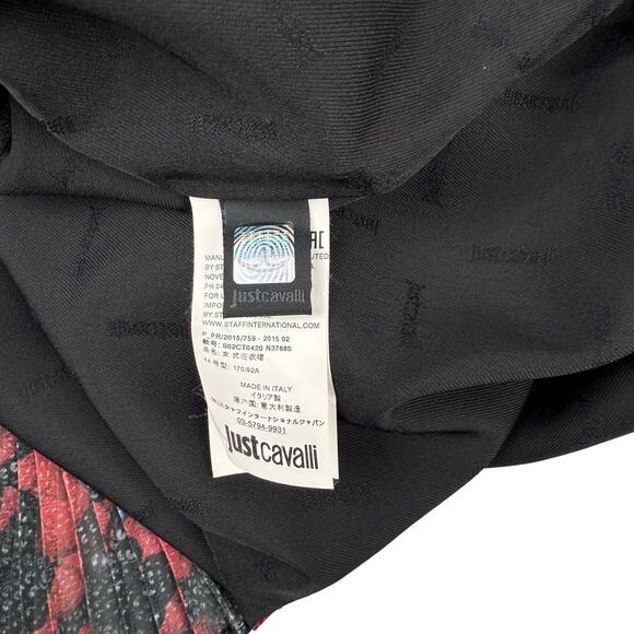 JUST CAVALLI Roberto Cavalli Midi Black Shift Dress W/ Multi Trim Size 8 Wool - Picture 10 of 10